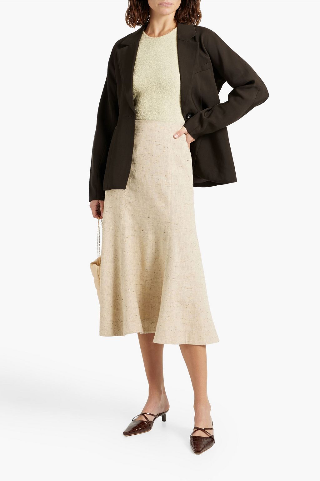 CO Hemp and silk-blend midi skirt
