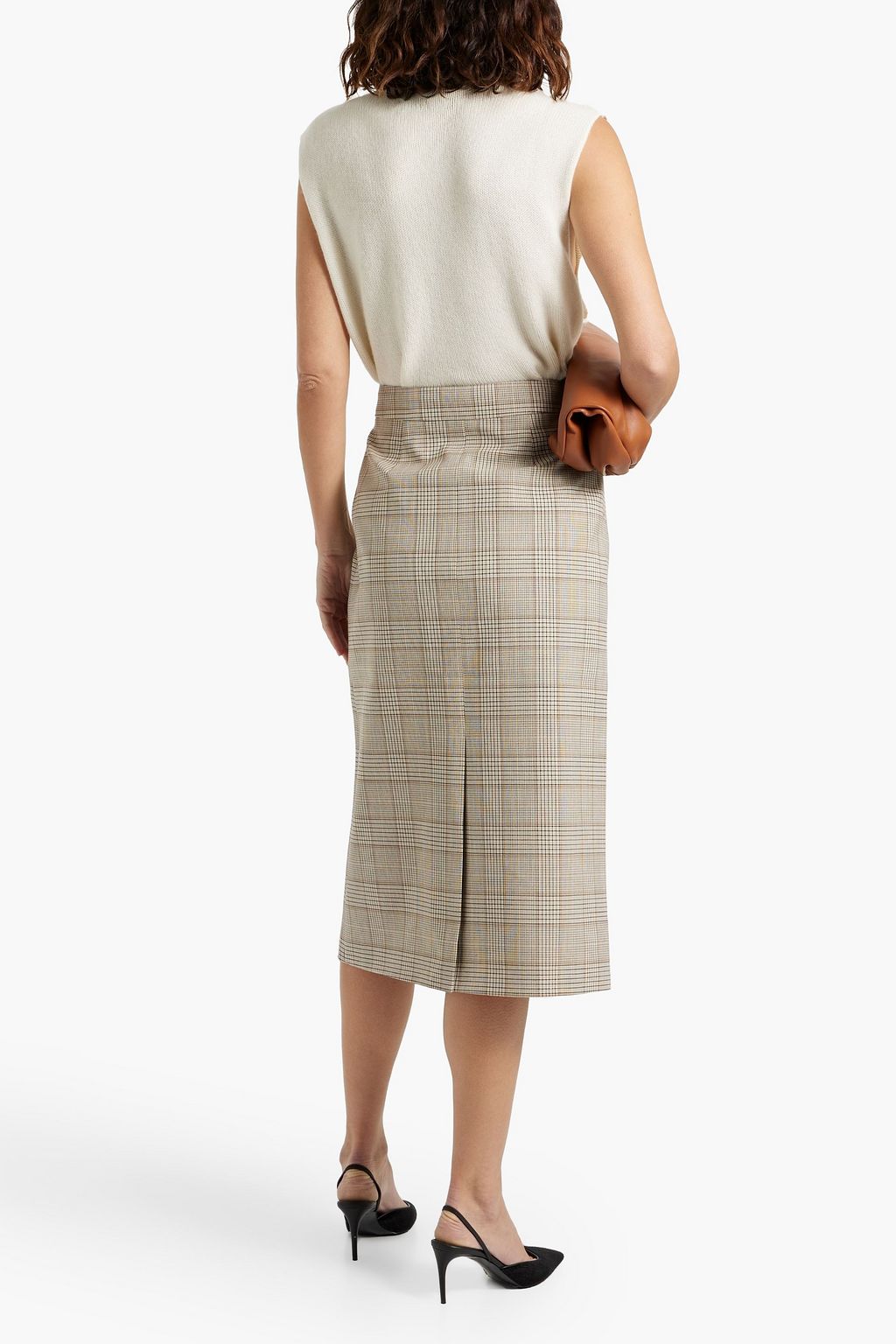 CO Prince of Wales checked twill midi skirt