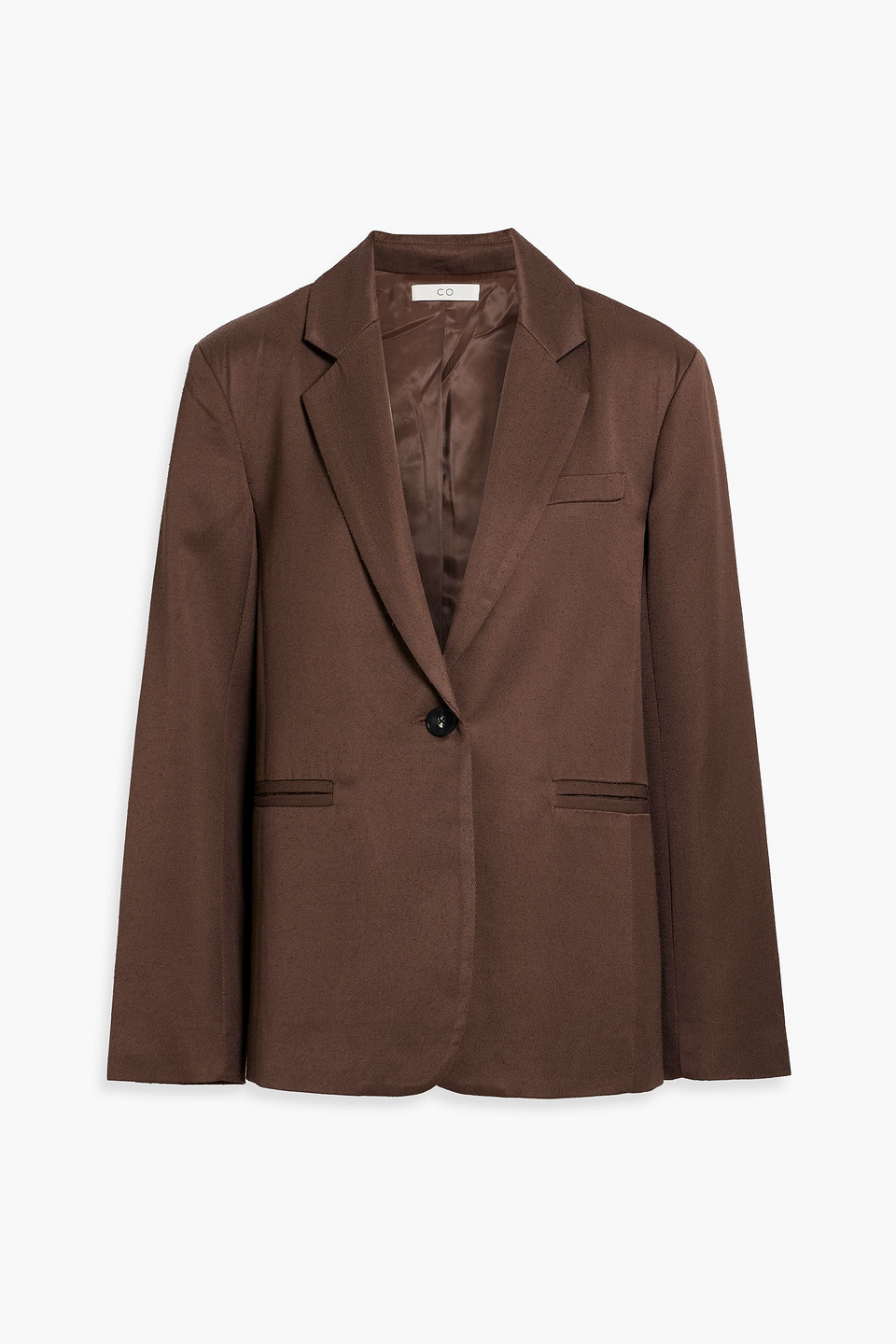 Co Slub-twill Blazer In Dark Brown