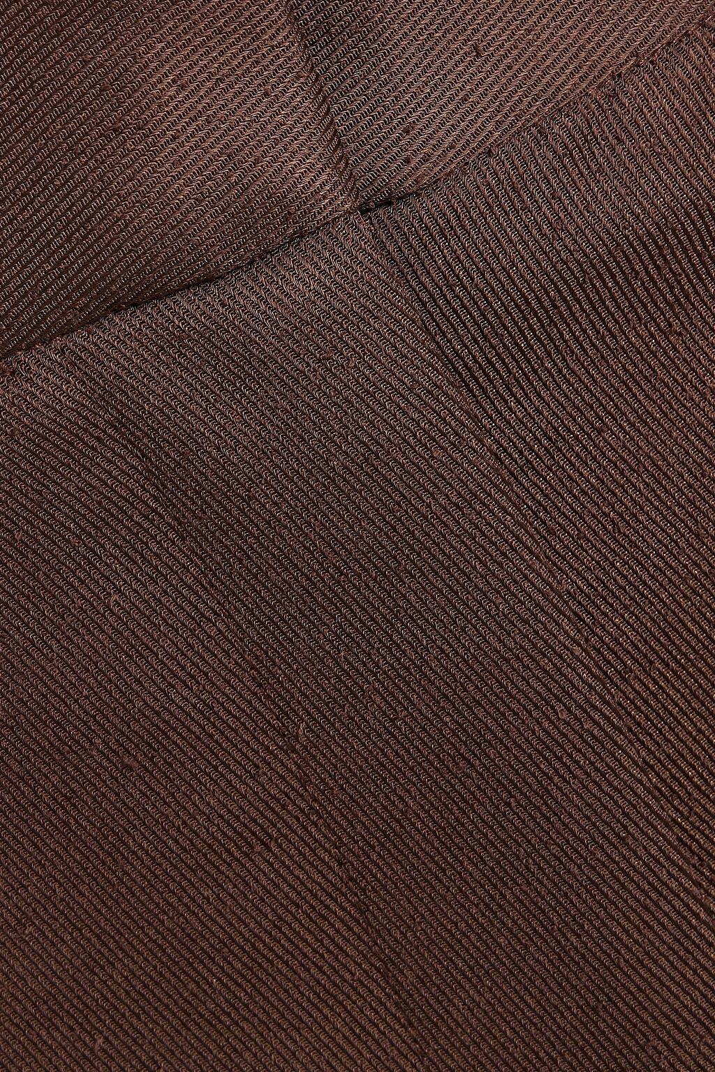 CO Pleated slub-twill mini skirt