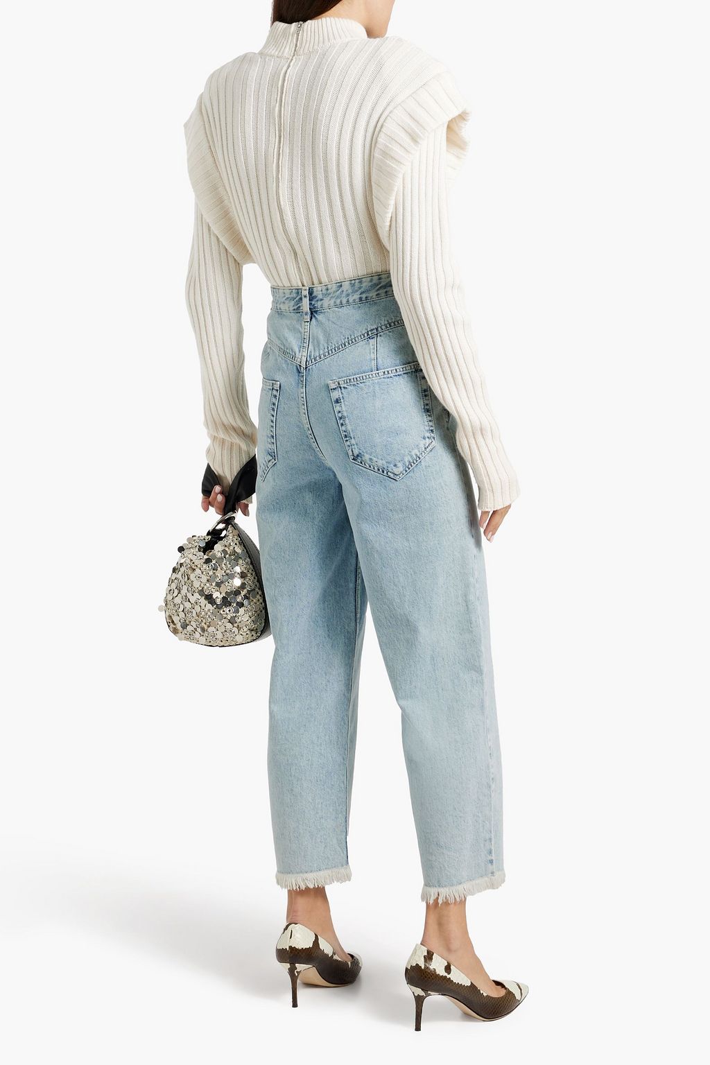 ISABEL MARANT Laliskasr frayed high-rise straight-leg jeans