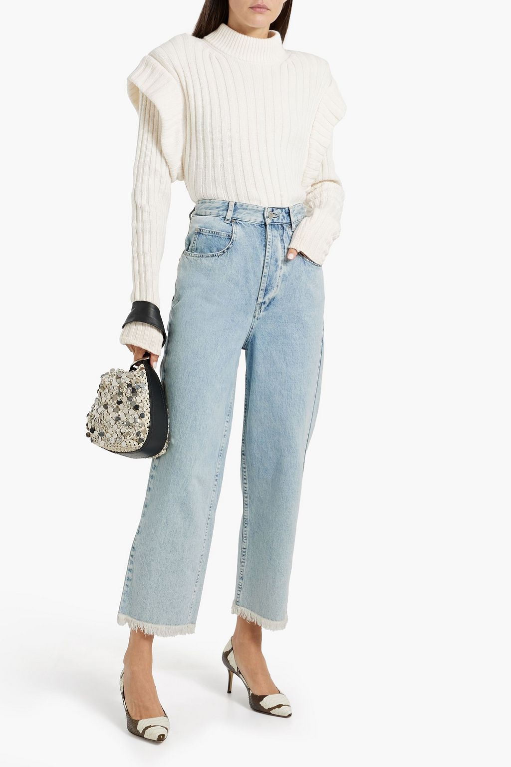 ISABEL MARANT Laliskasr frayed high-rise straight-leg jeans