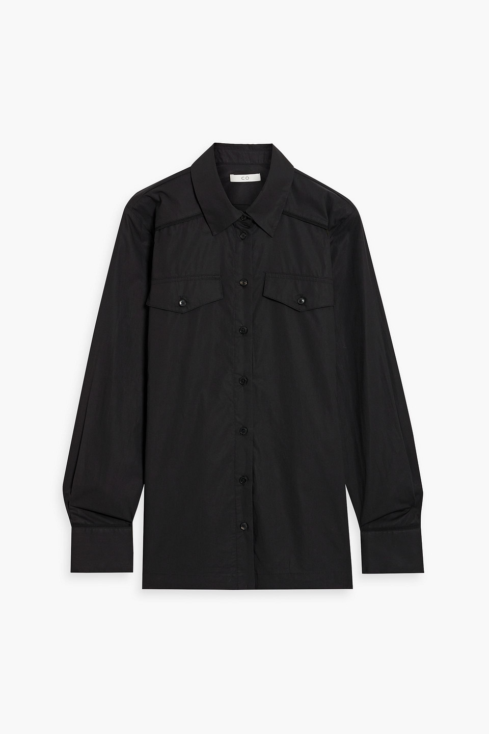 Pleated cotton-poplin shirt