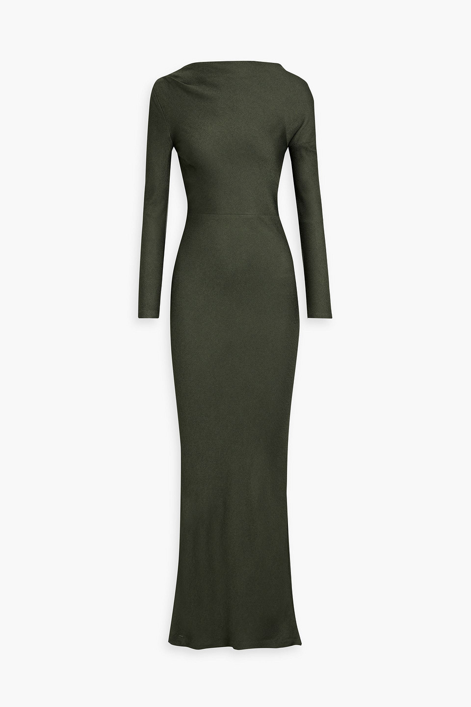 Co Draped Crepe Maxi Dress In Green