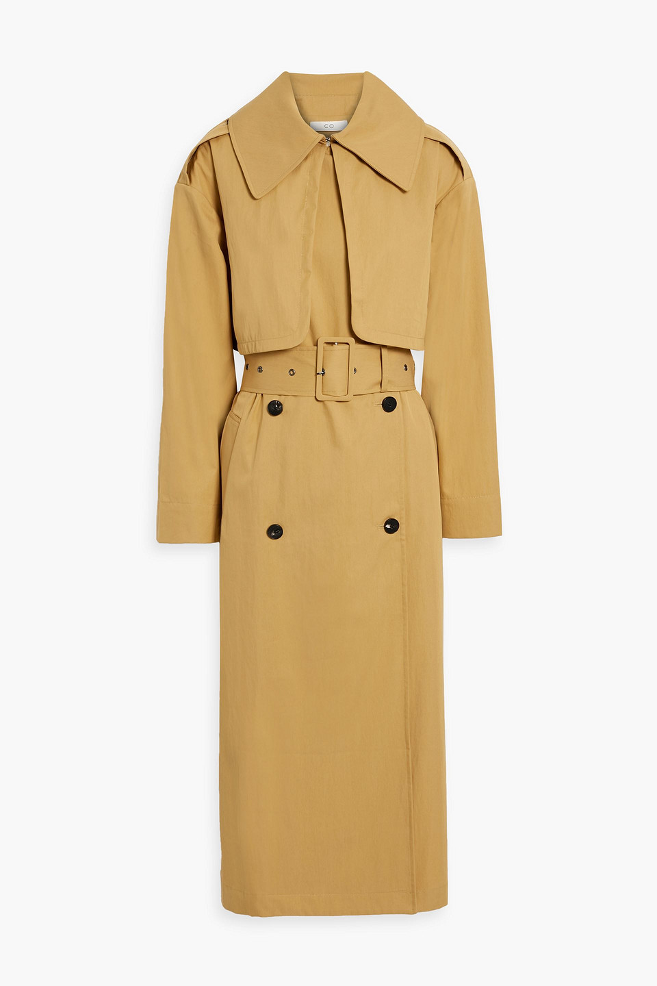 Double-breasted cotton-blend trench coat