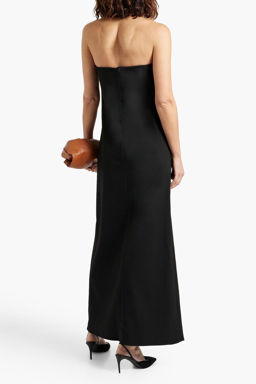 CO Strapless wool-blend crepe maxi dress