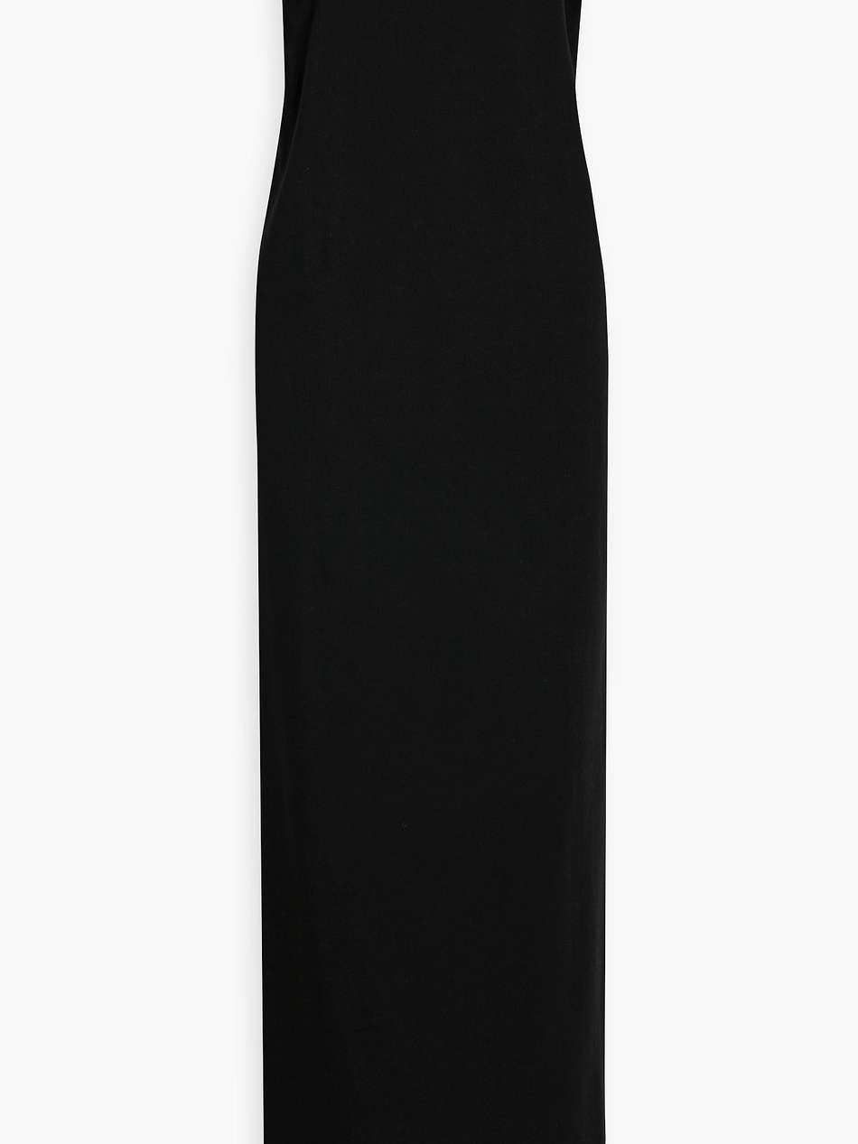 strapless wool-blend crepe maxi dress
