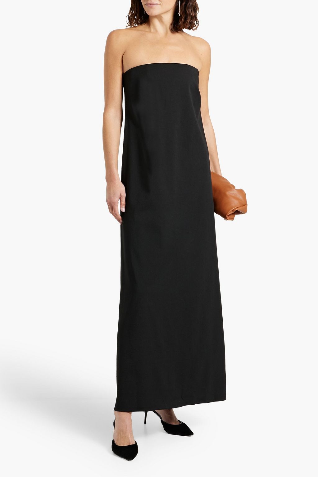 CO Strapless wool-blend crepe maxi dress