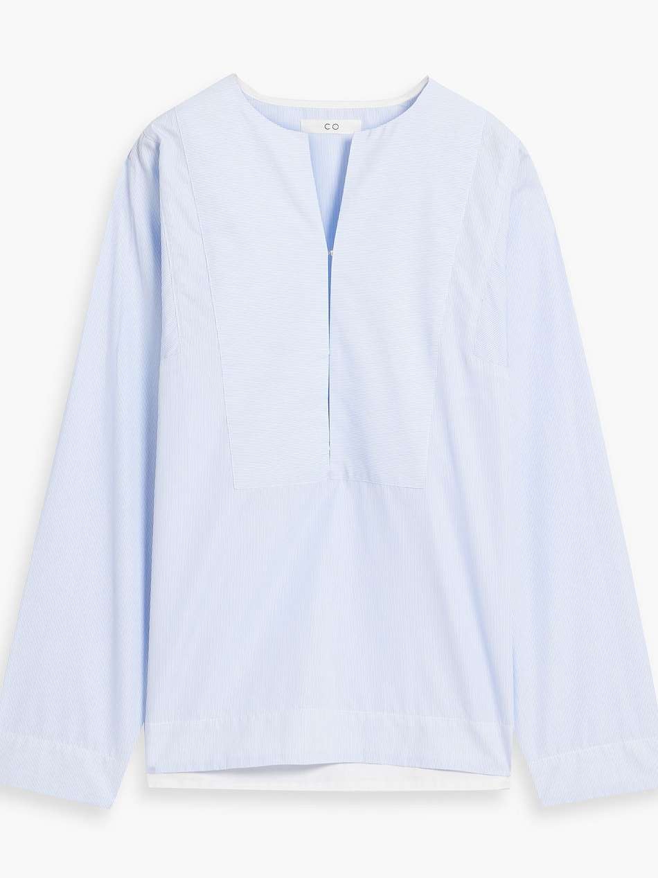 striped cotton-poplin top