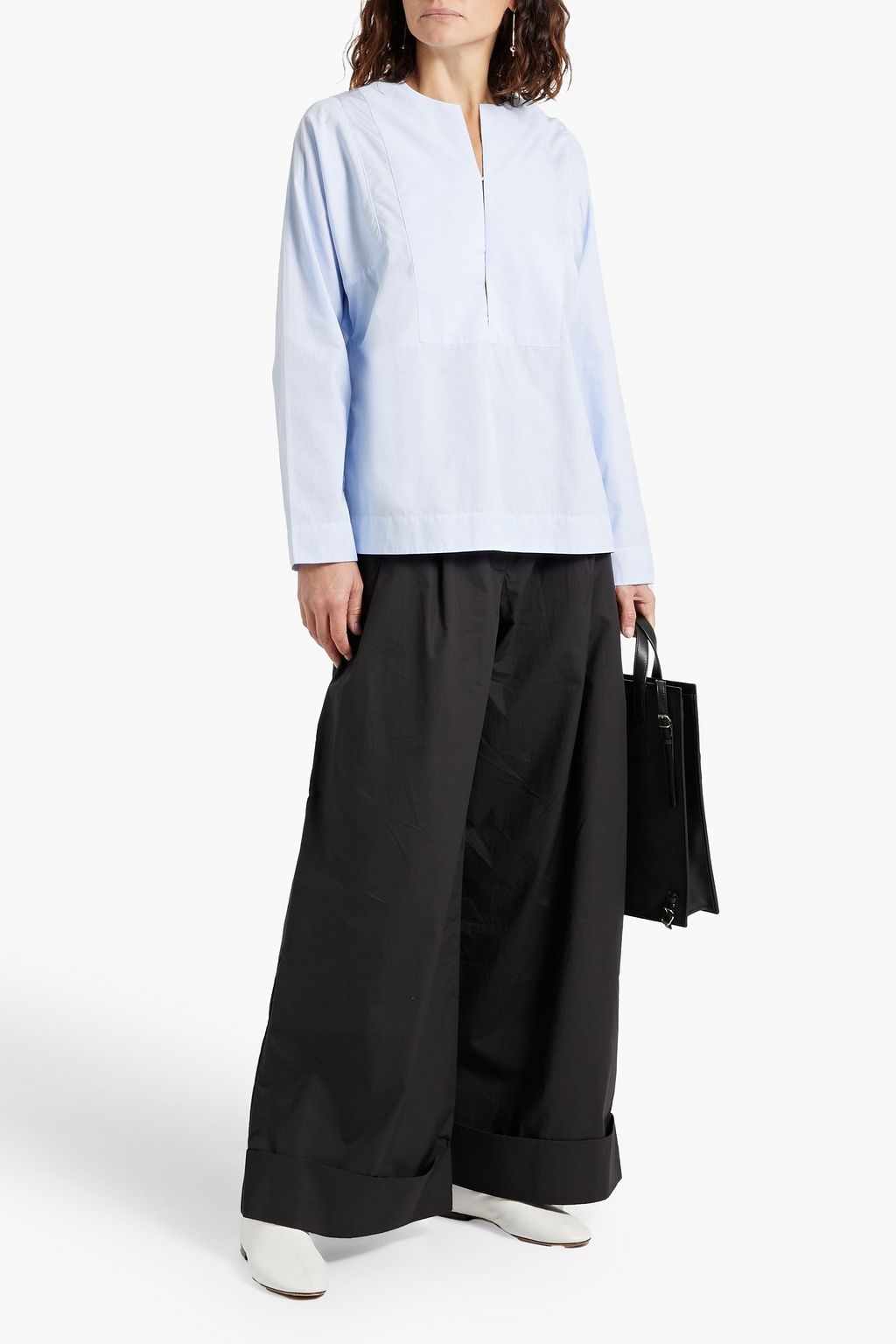 CO Striped cotton-poplin top