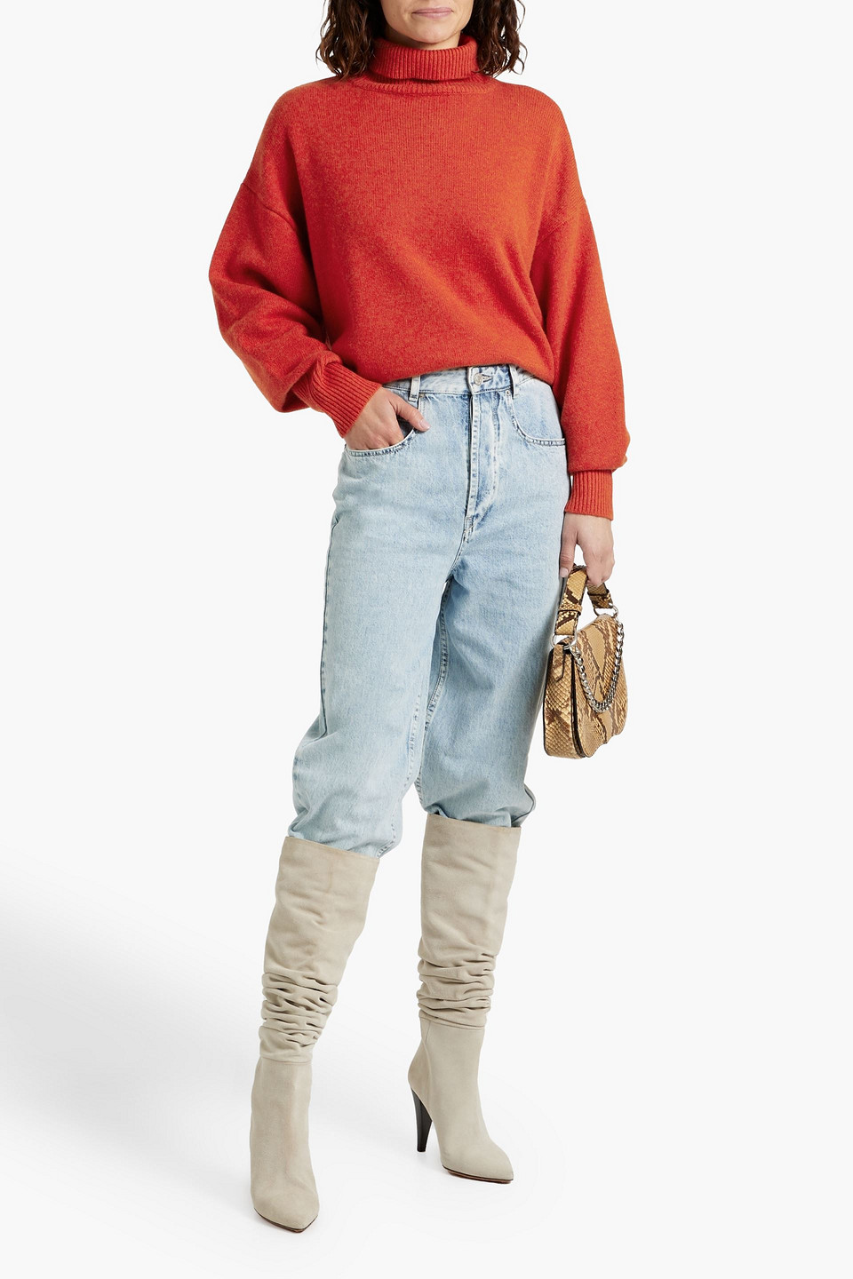 Isabel Marant Cashmere Turtleneck Sweater In Orange