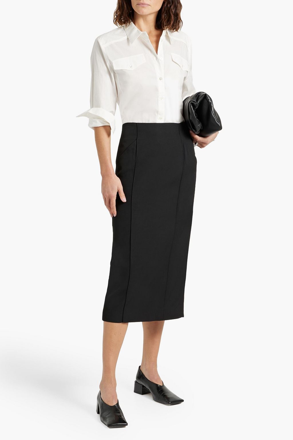 CO Twill midi skirt