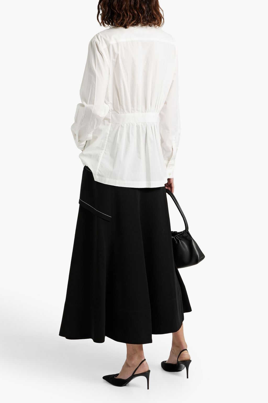 CO Pleated cotton-poplin shirt