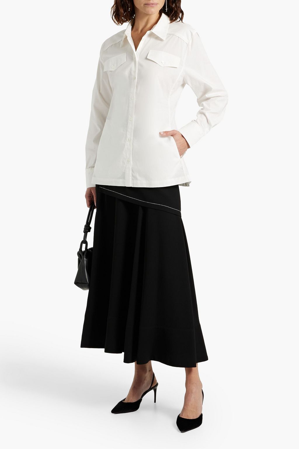 CO Pleated cotton-poplin shirt