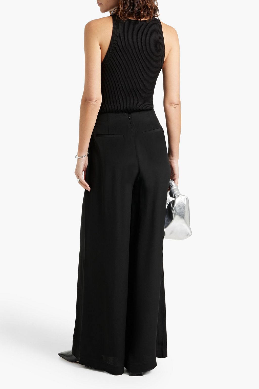 CO Pleated crepe wide-leg pants