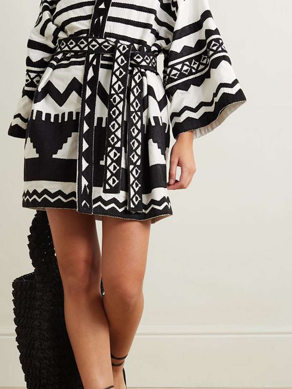 silence embroidered cotton coverup