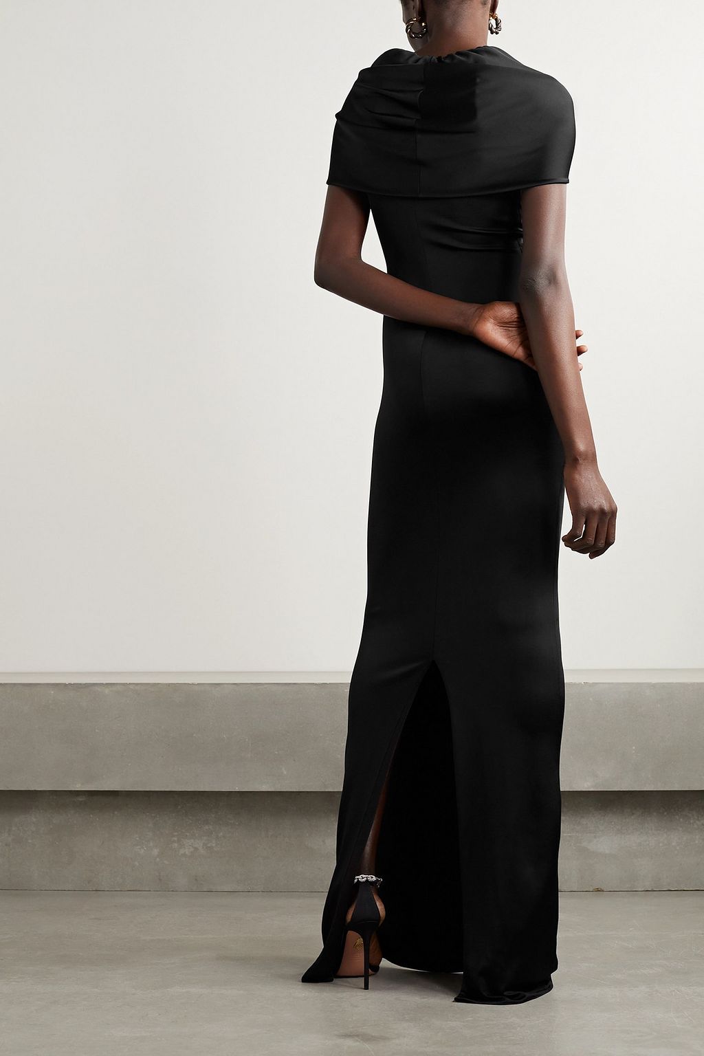 ET OCHS Olive cape-effect twist-front stretch-jersey gown