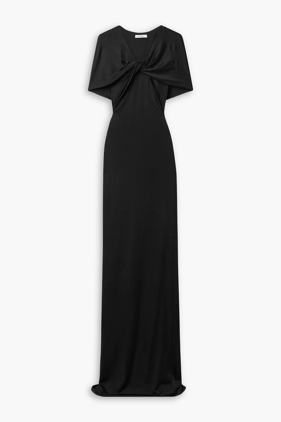 Et Ochs Olive Cape-effect Twist-front Stretch-jersey Gown In Black