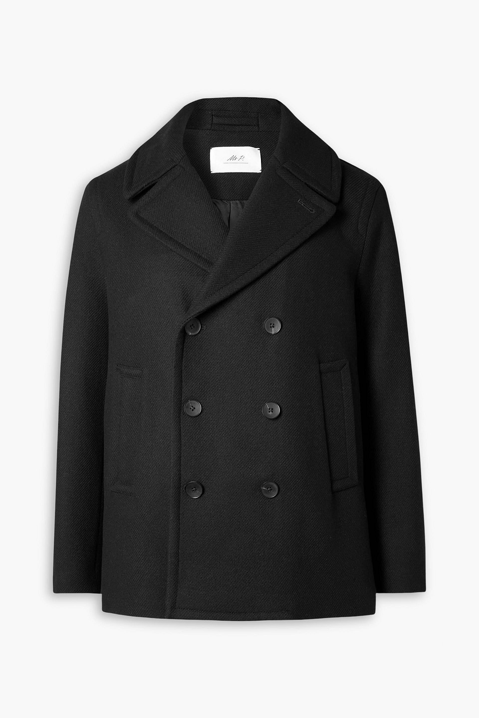 mr p. - wool-blend twill peacoat - black - xs
