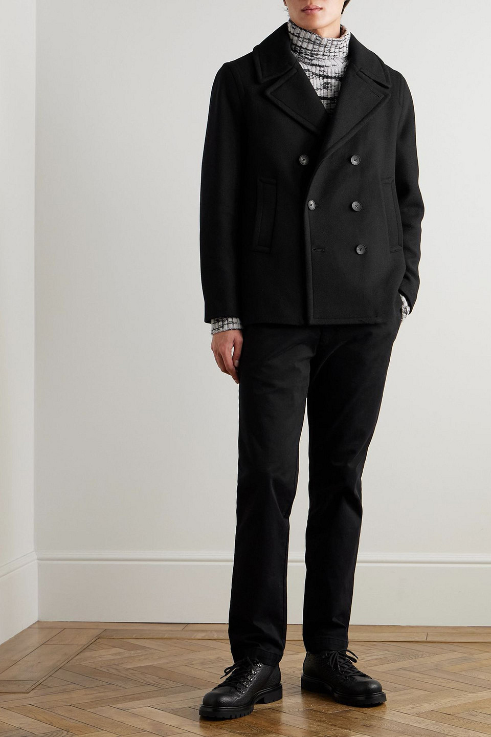  Mr P. - Wool-blend Twill Peacoat - Black - Xs 
