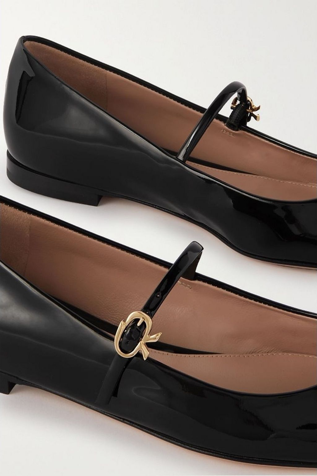 GIANVITO ROSSI Ribbon Jane patent-leather Mary Jane point-toe flats