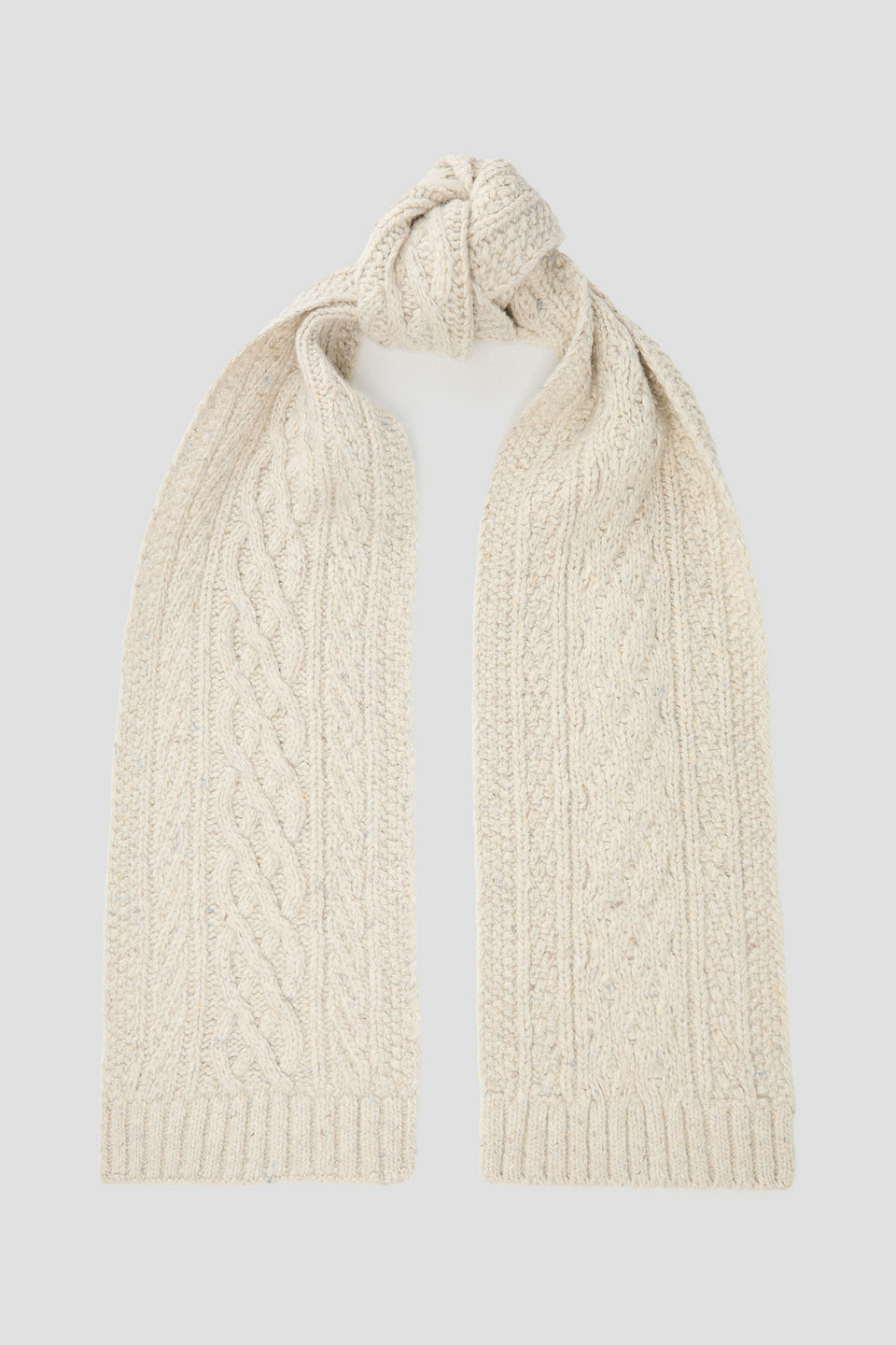 Alex Mill Donegal Cable-knit Merino Wool-blend Scarf In Ecru