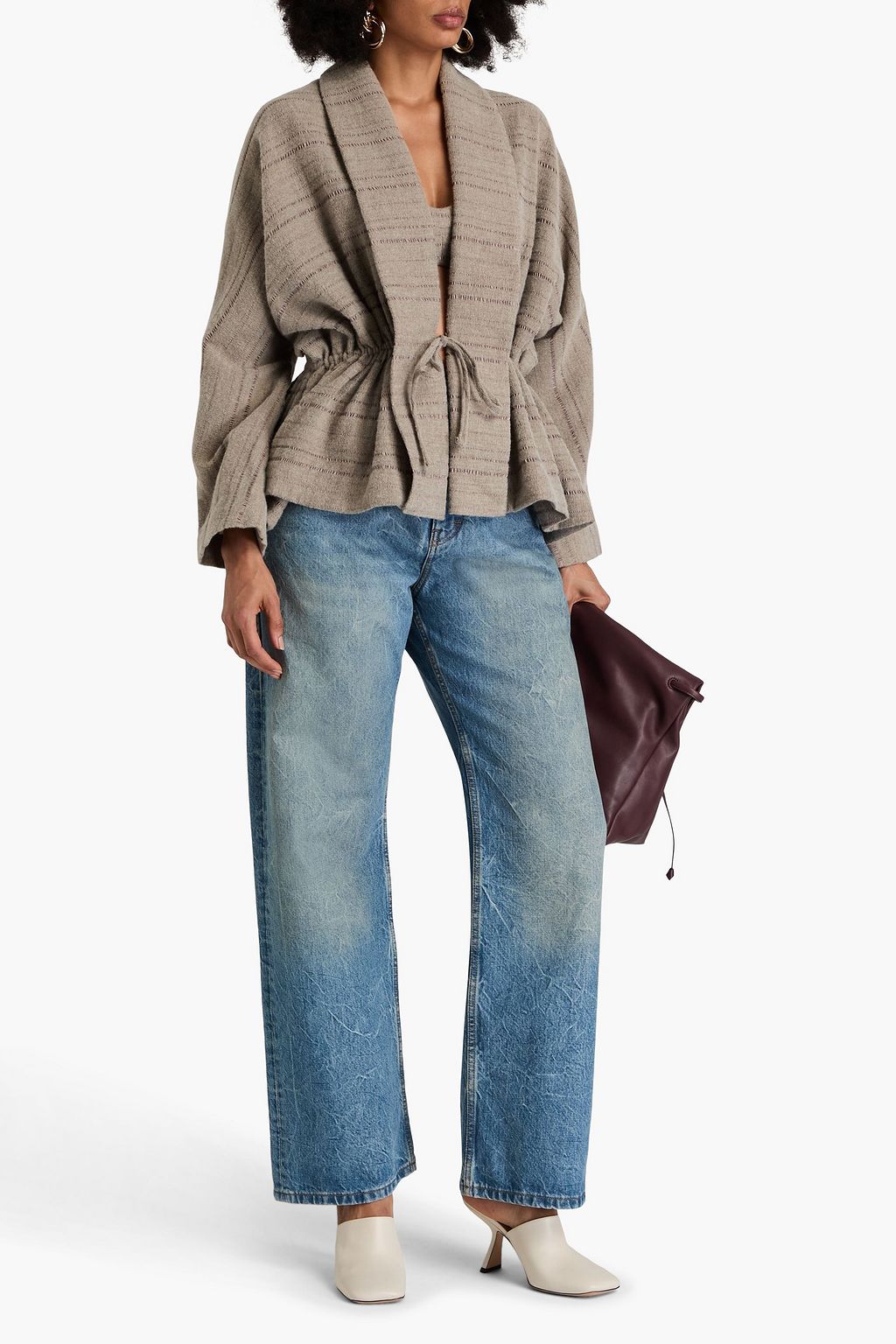 TOVE Gene striped wool-blend jacket