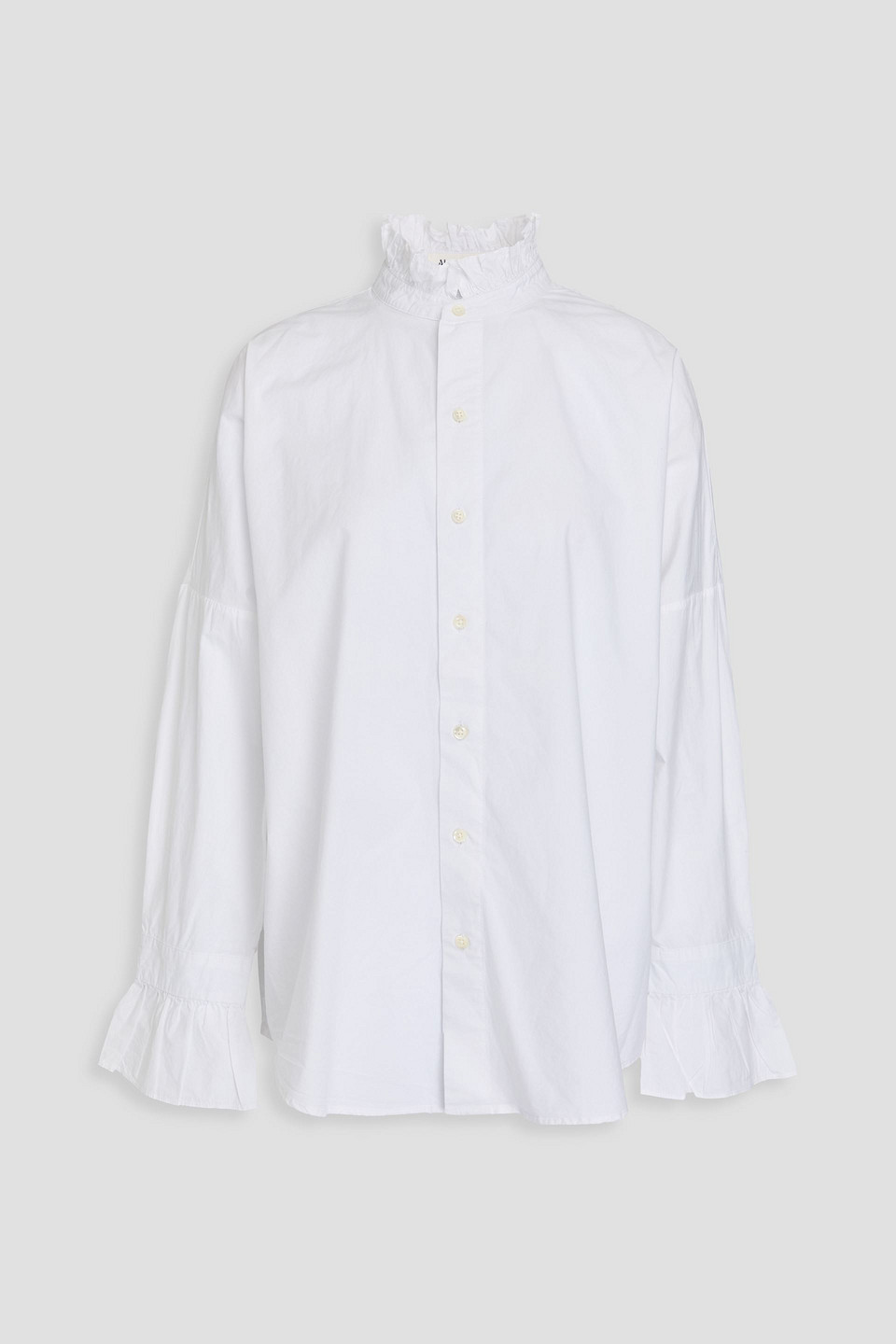 Alex Mill Ruffled Cotton-poplin Shirt In White