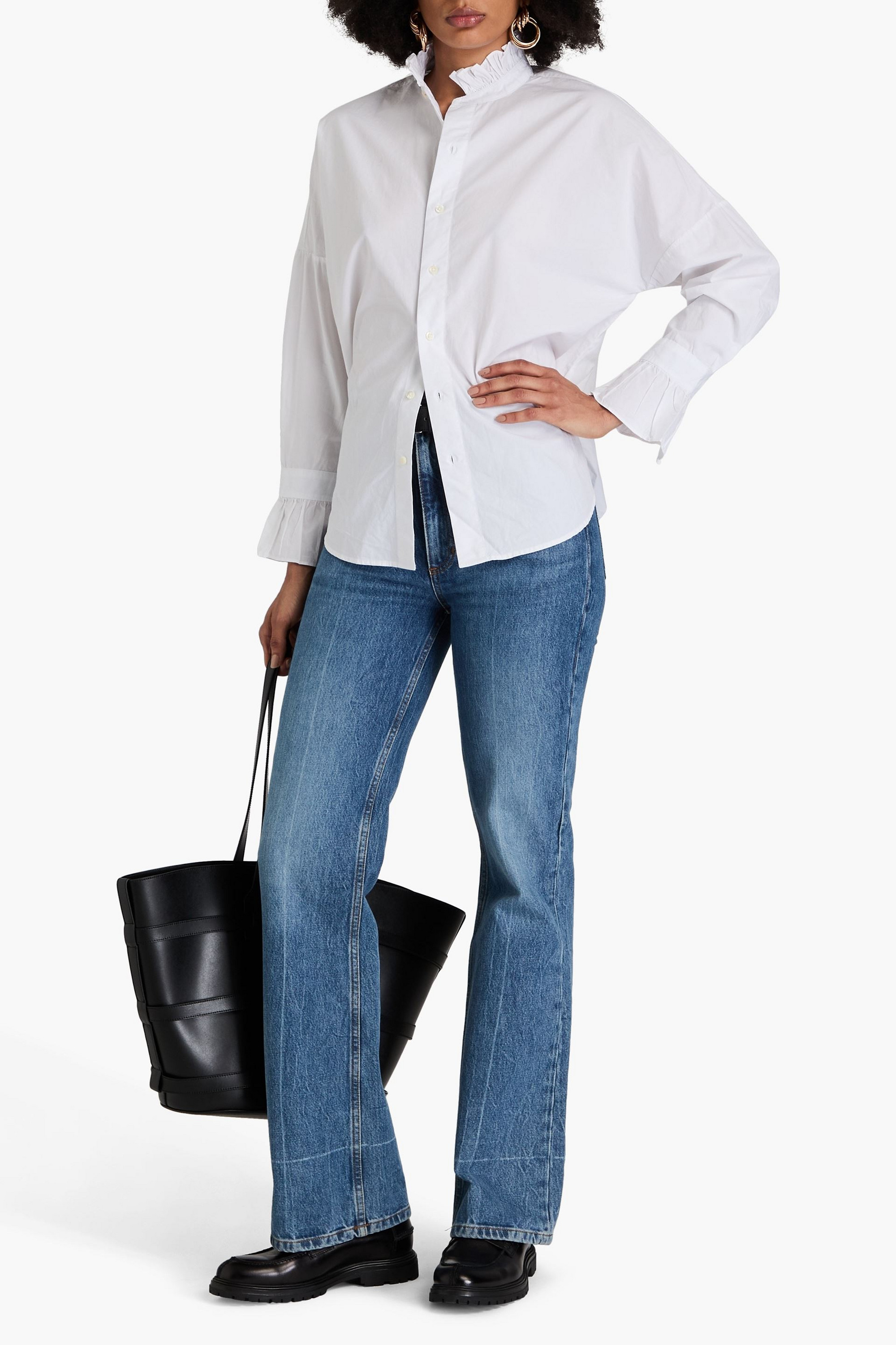 Alex Mill Ruffled cotton-poplin shirt