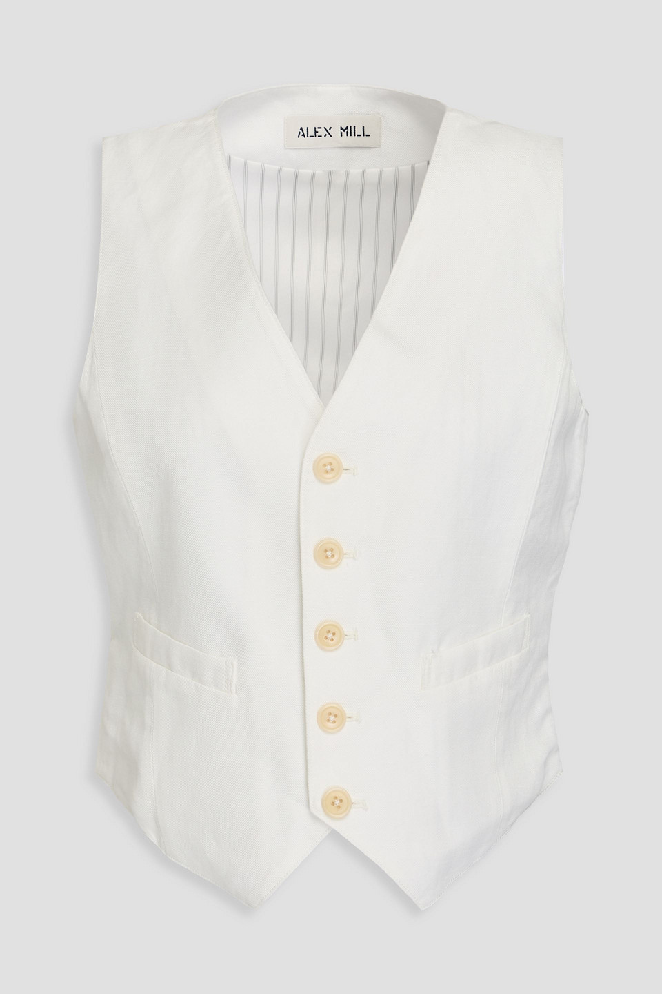 Alex Mill Kam Linen, Lyocell And Cotton-blend Twill Vest In White