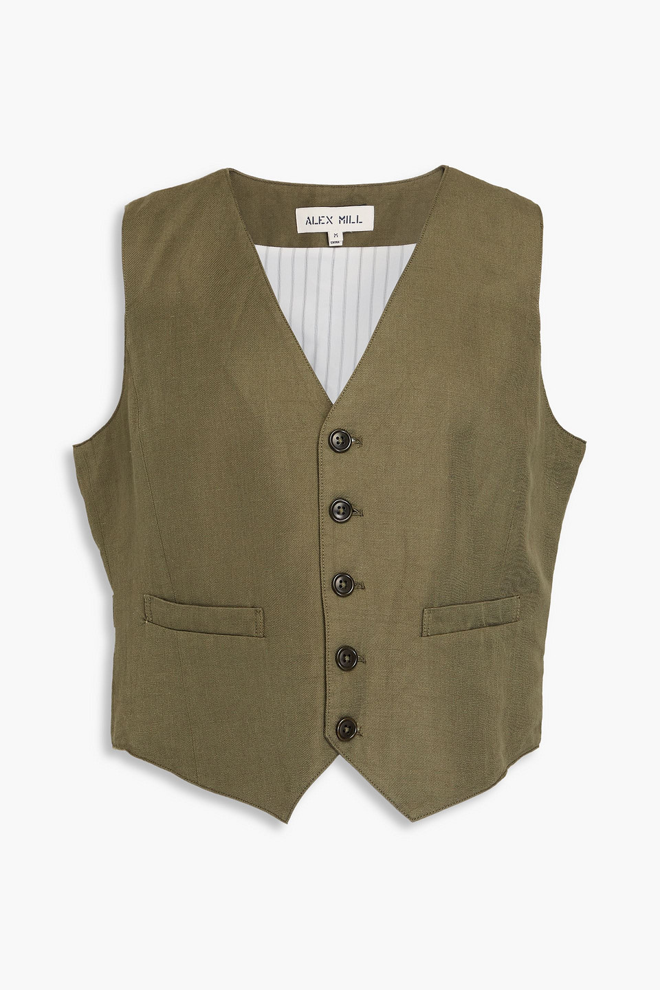 Alex Mill Knotted Twill Vest In Army Green
