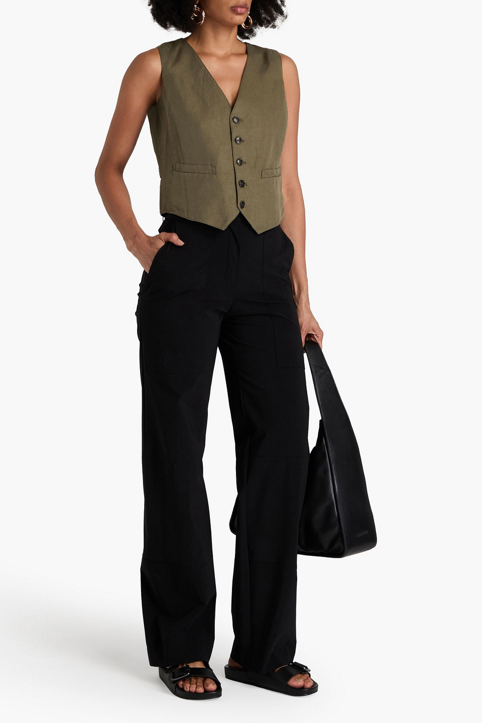 ALEX MILL KAM LINEN, LYOCELL AND COTTON-BLEND TWILL VEST