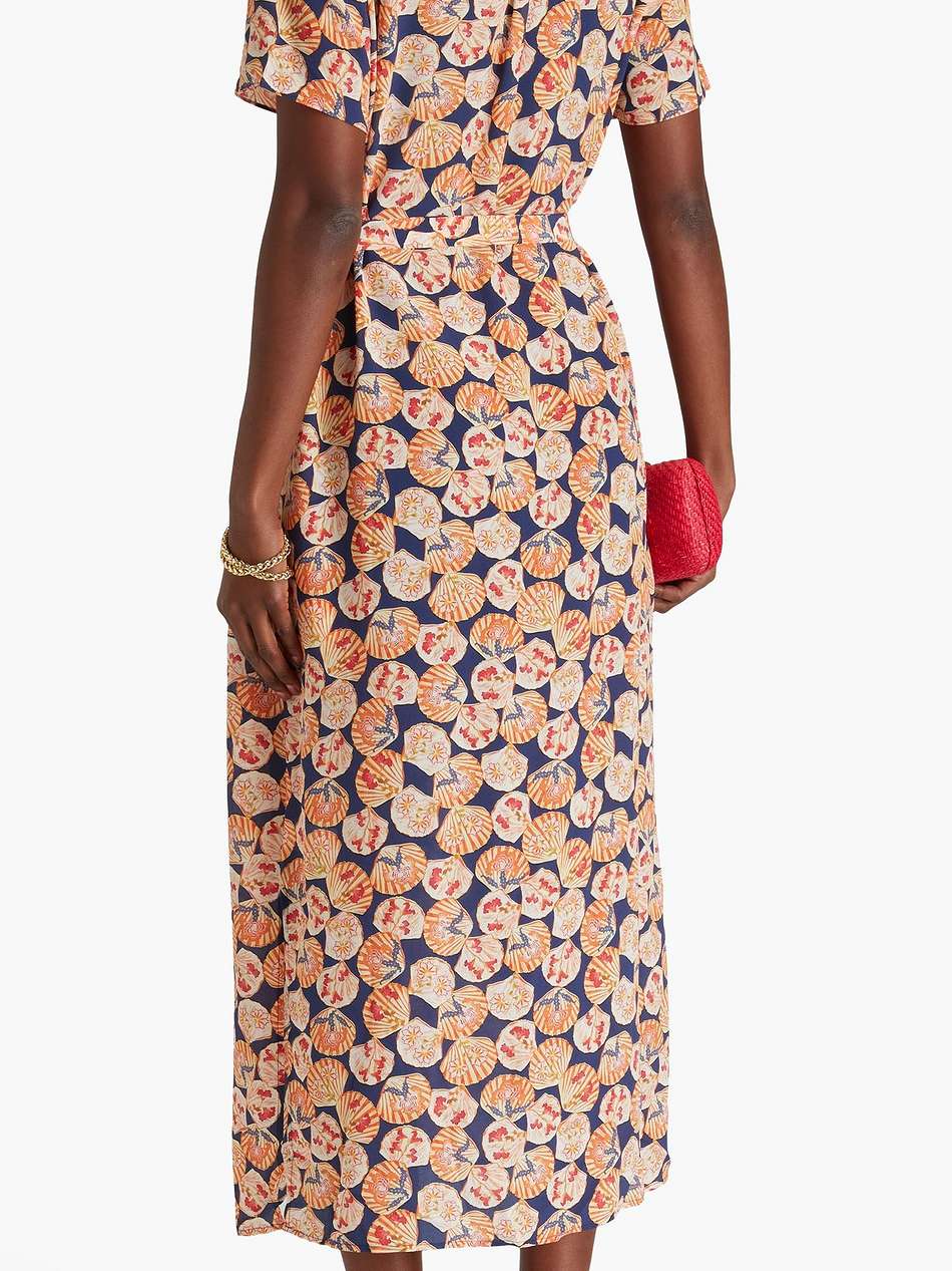 vicki printed silk crepe de chine midi dress
