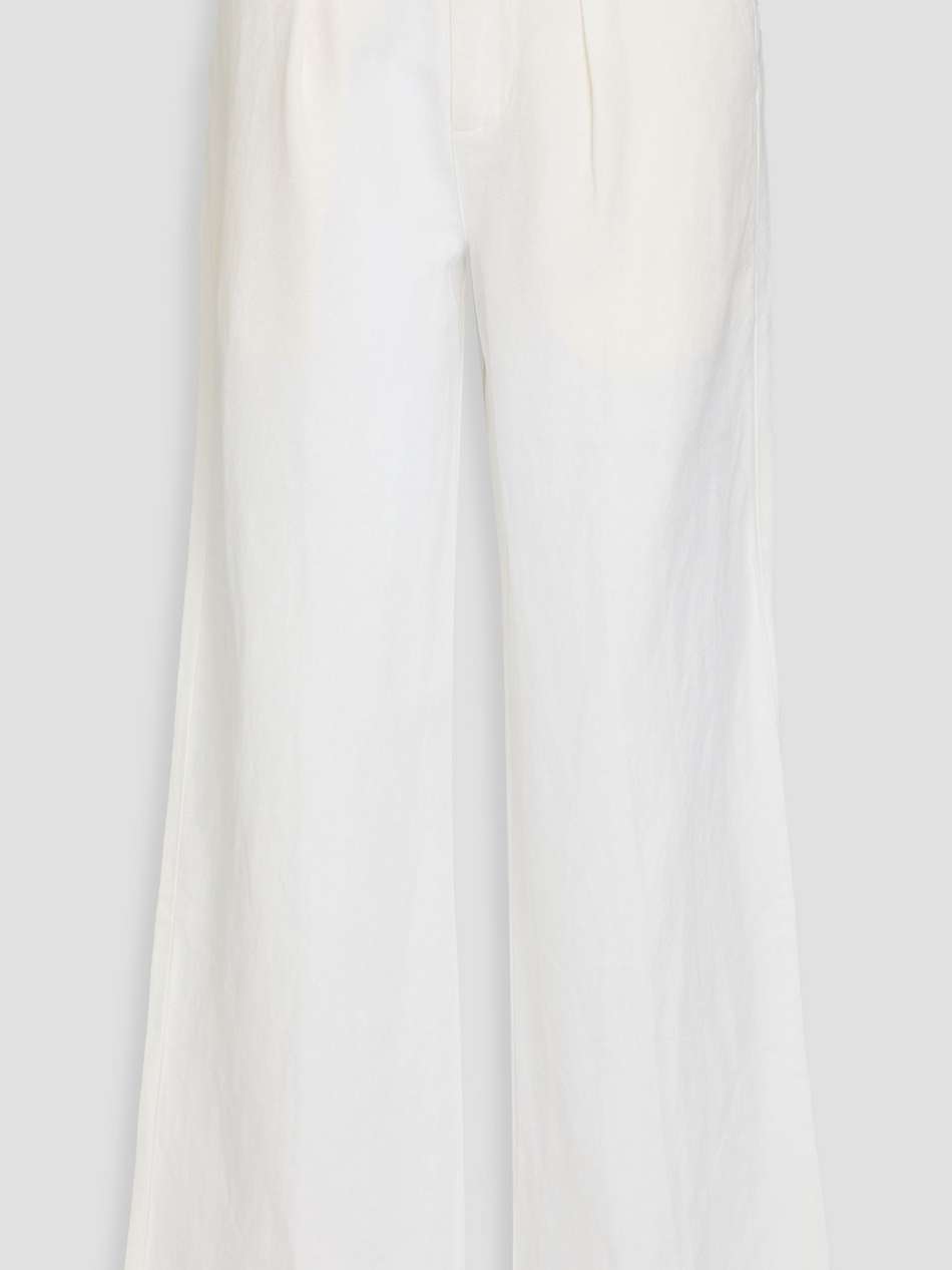 madeline pleated linen, lyocell and cotton-blend twill wide-leg pants