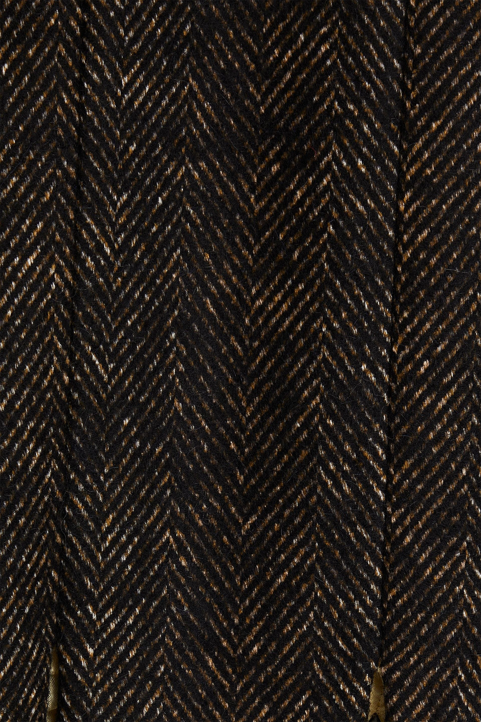 Ganni Fringed Bead-embellished Herringbone Tweed Mini Dress In Black