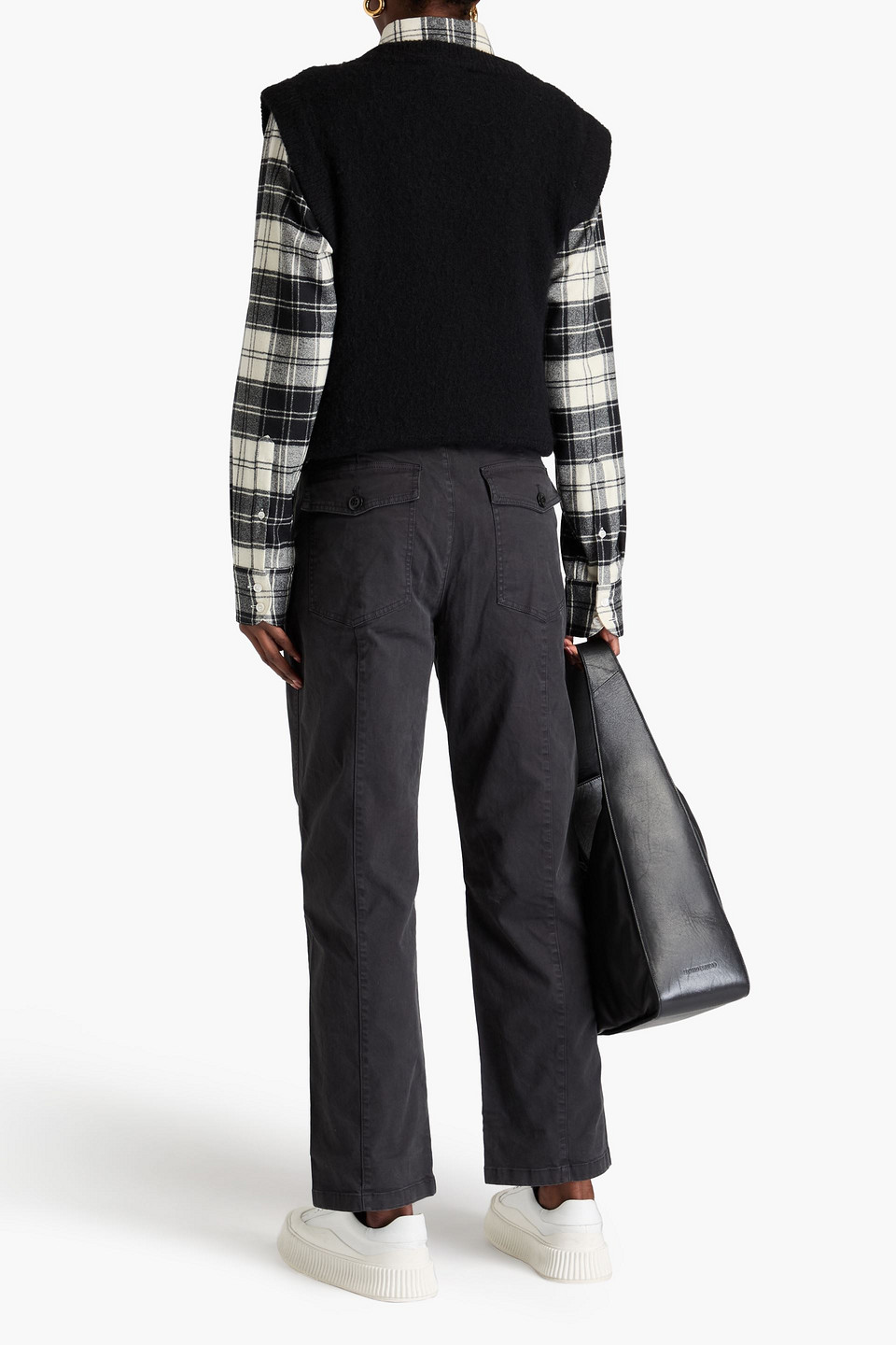 Alex Mill Nellie Cotton-blend Twill Straight-leg Pants In Black