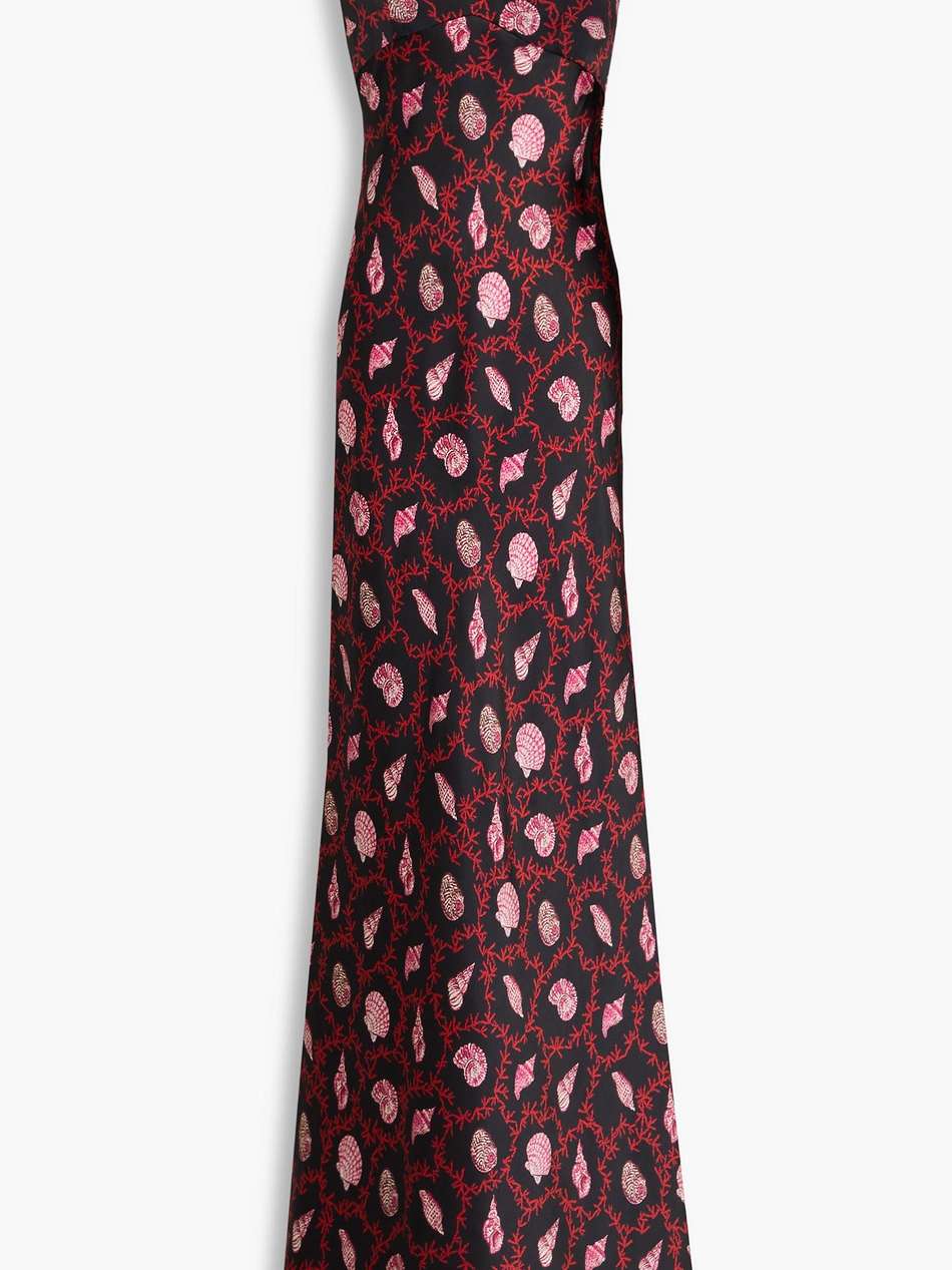 mimi printed silk-satin maxi dress