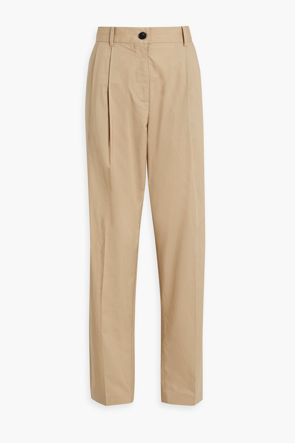 Cotton-twill straight-leg pants