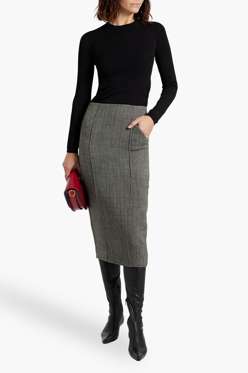 Tweed skirt pencil hotsell