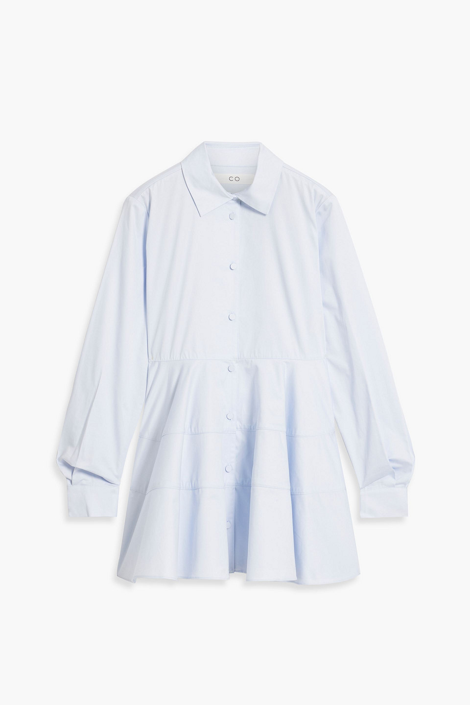 Tiered cotton-poplin peplum shirt