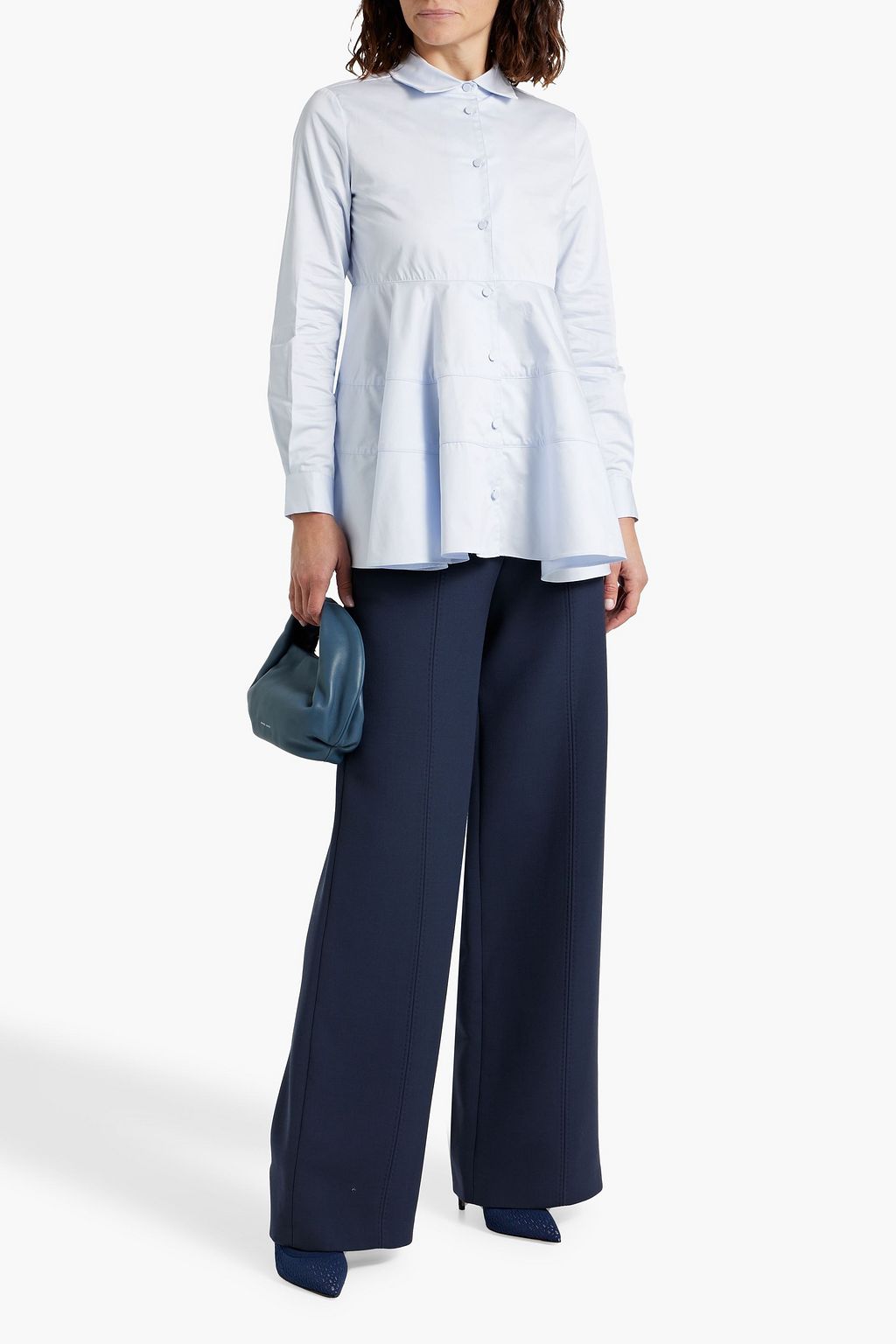 CO Fluted cotton-poplin shirt