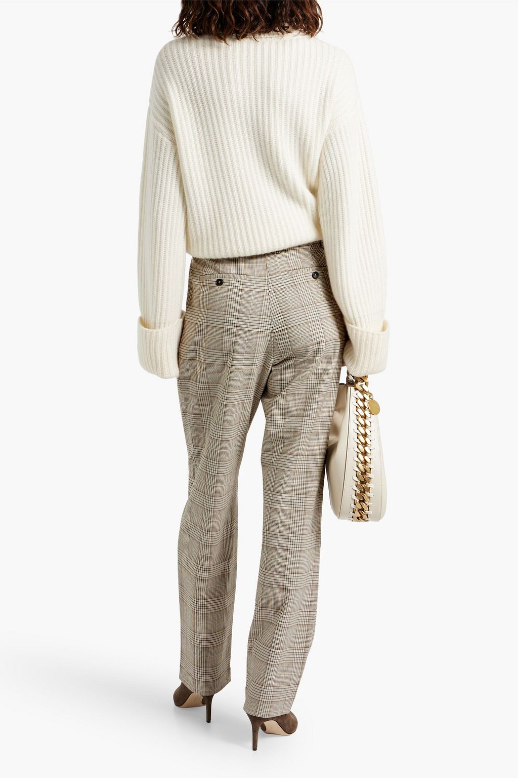 CO Prince of Wales checked twill tapered pants