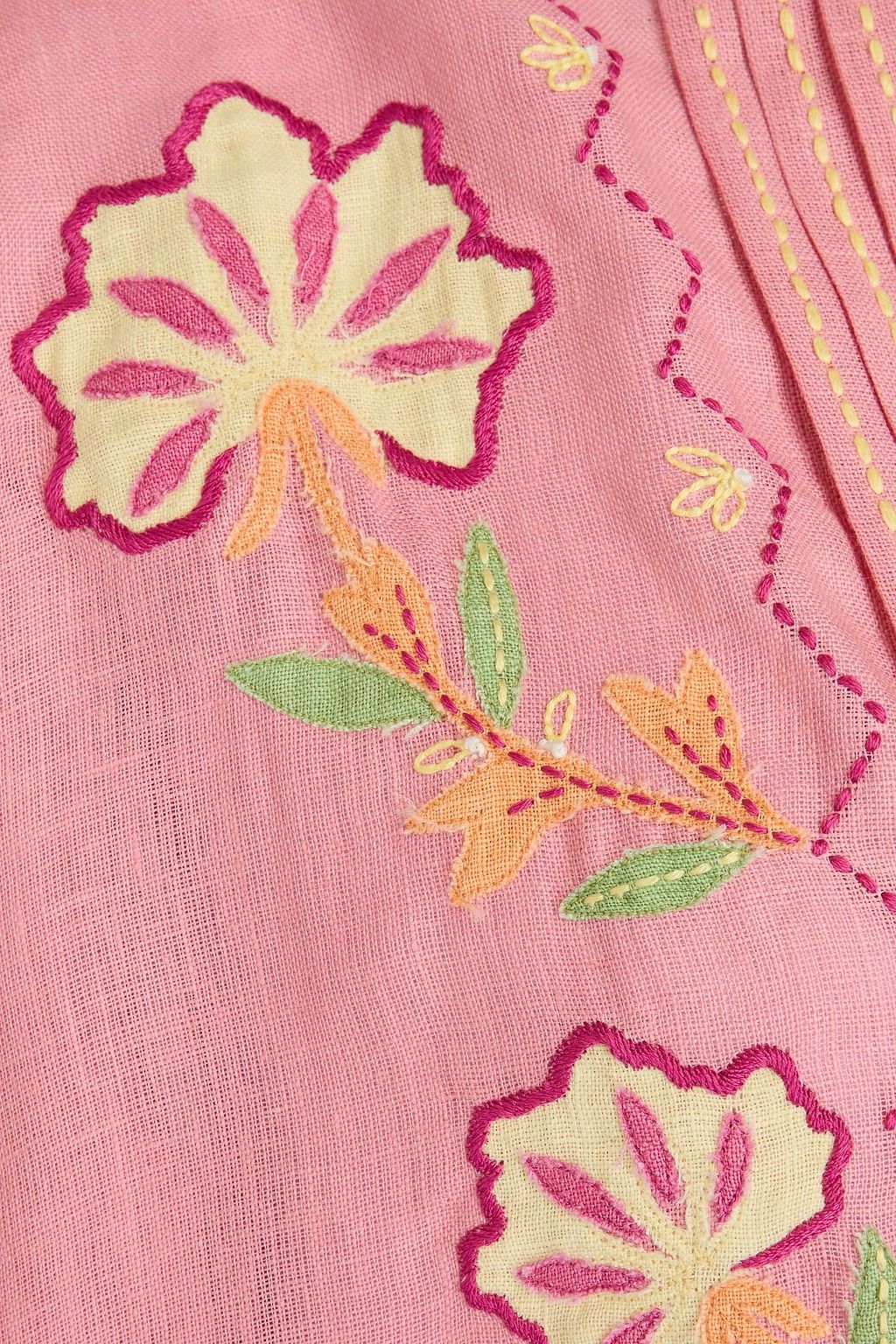 SALONI قفطان "أري" من الكتّان بتصميم مطرّز