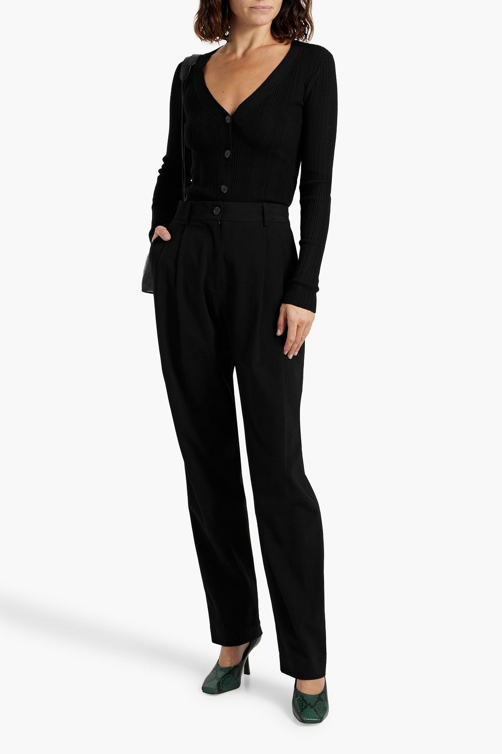 CO Wool-blend twill straight-leg pants