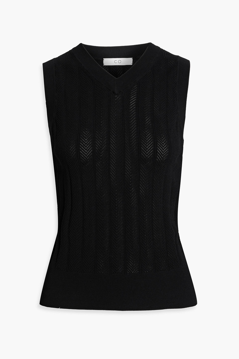 Pointelle-knit vest