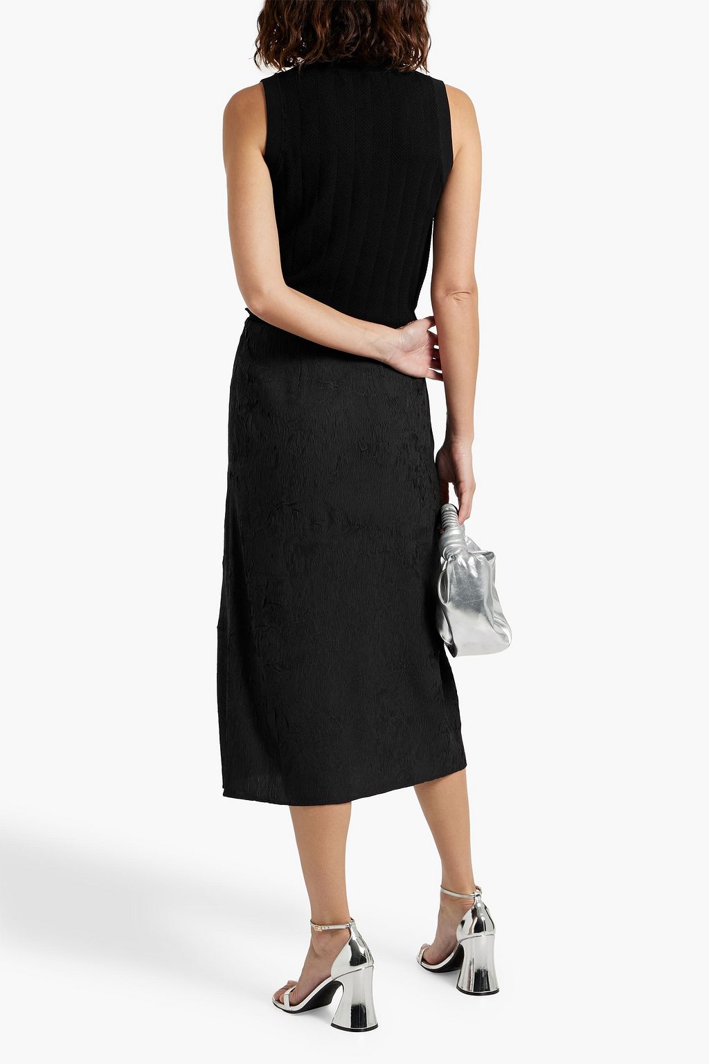 CO Plissé-crepe midi skirt
