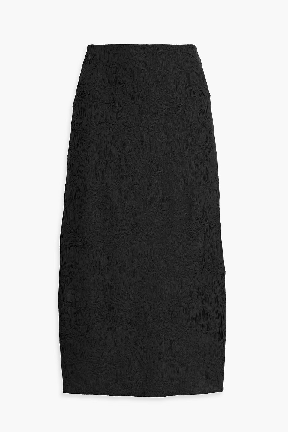Plissé-crepe midi skirt