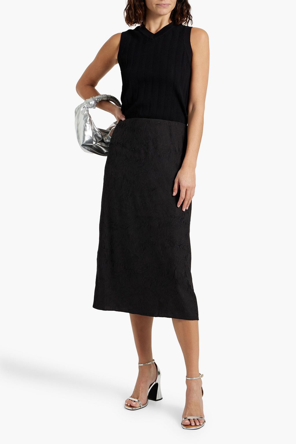 CO Plissé-crepe midi skirt
