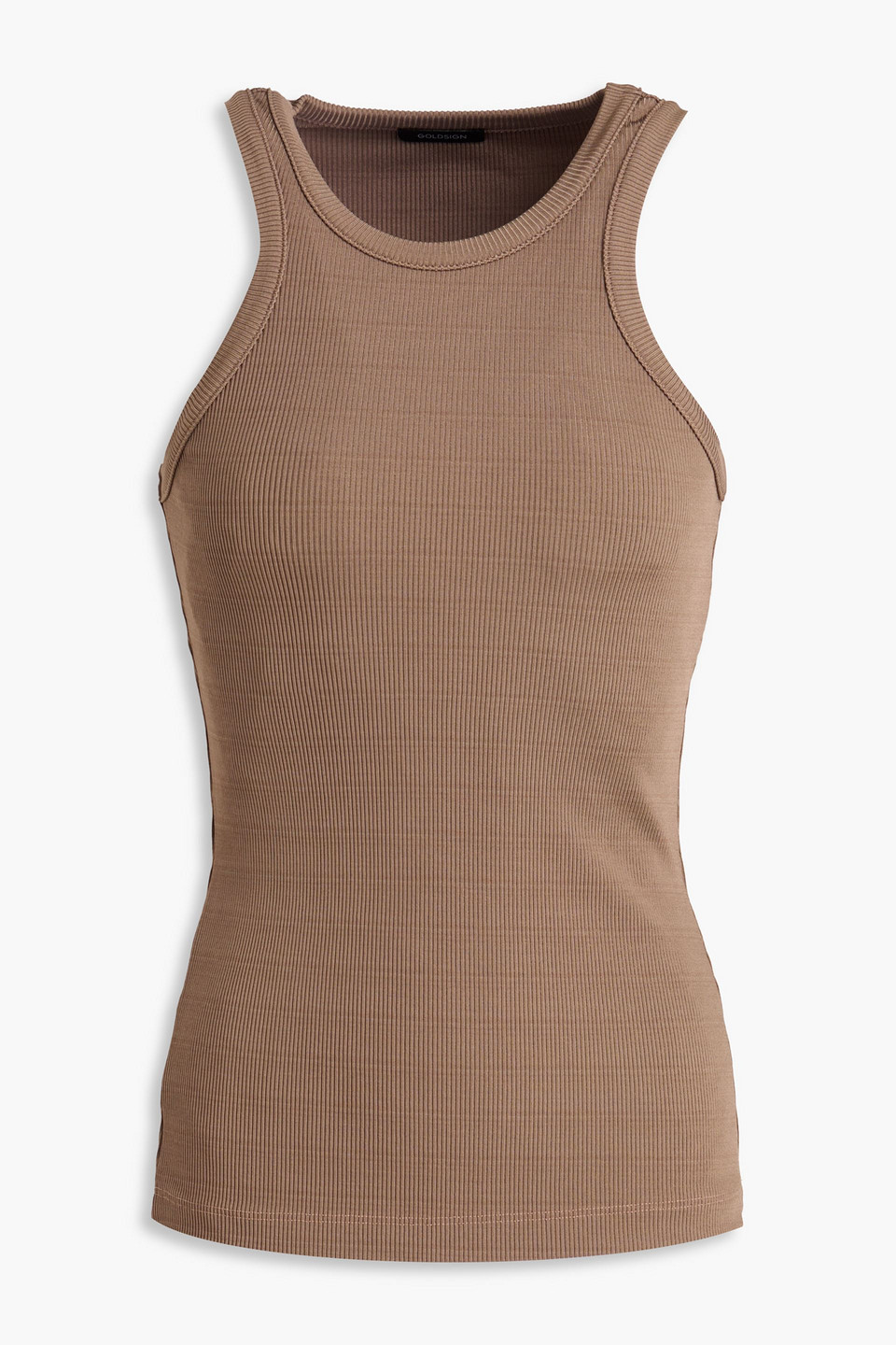 Goldsign The Laurel Ribbed Jersey Tank In Taupe