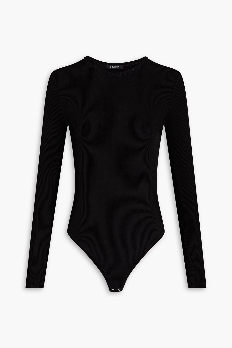 Goldsign Jigsaw Cutout Ribbed-jersey Bodysuit In Black